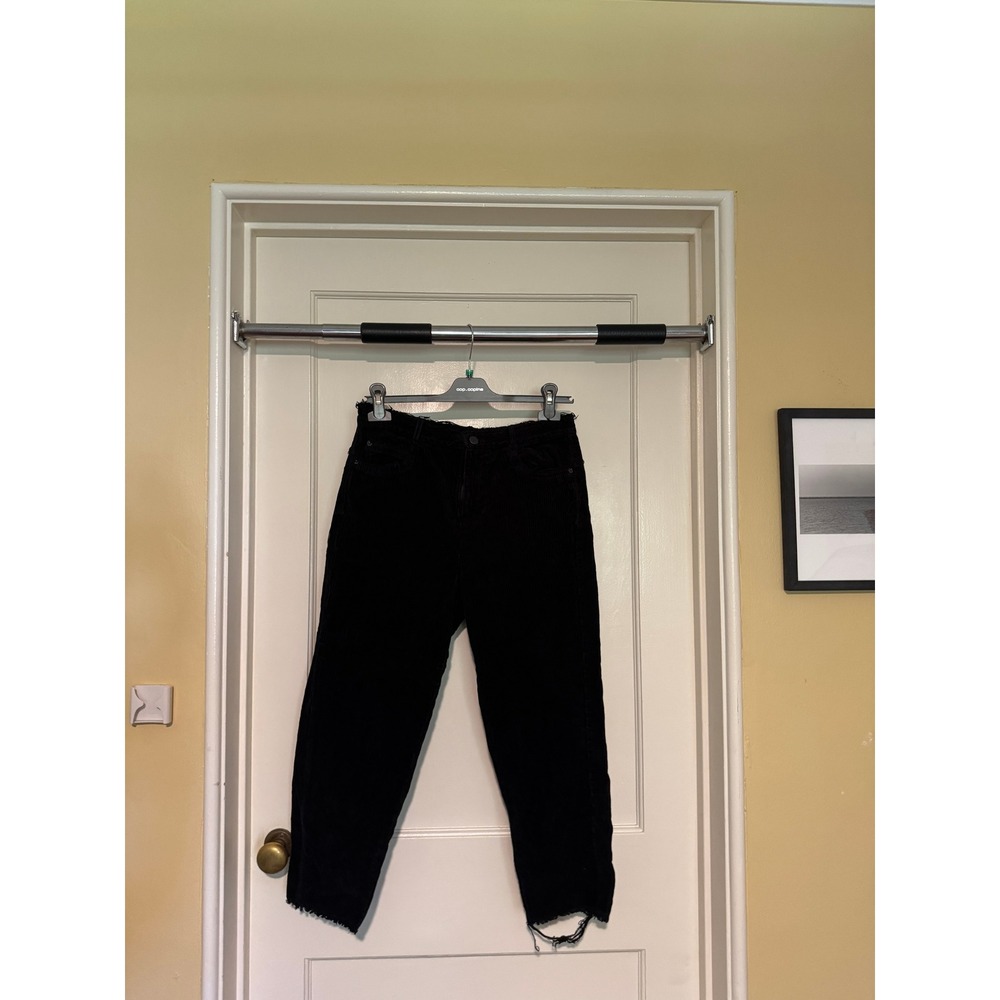 Corduroy Pants Distressed Cropped Black Jeans Casual Size Unknown‎